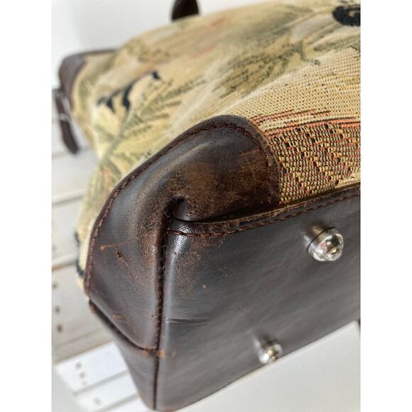 BRIGHTON C184233 VINTAGE LARGE CANVAS, LEATHER SHOULDER BAG - Picture 7 of 15